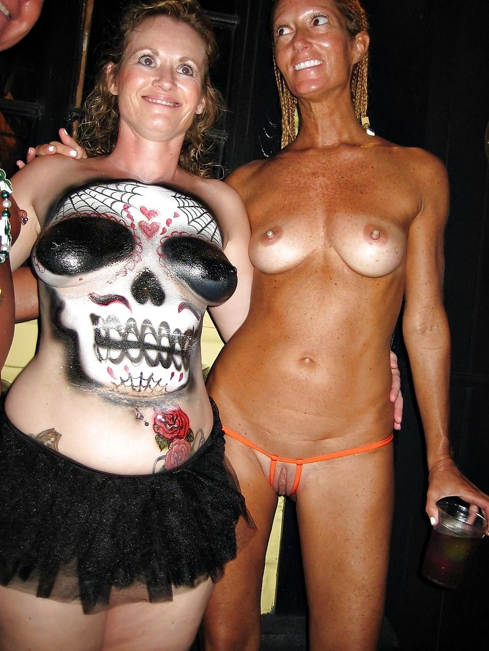 Naked women at the Fantasy Fest festival