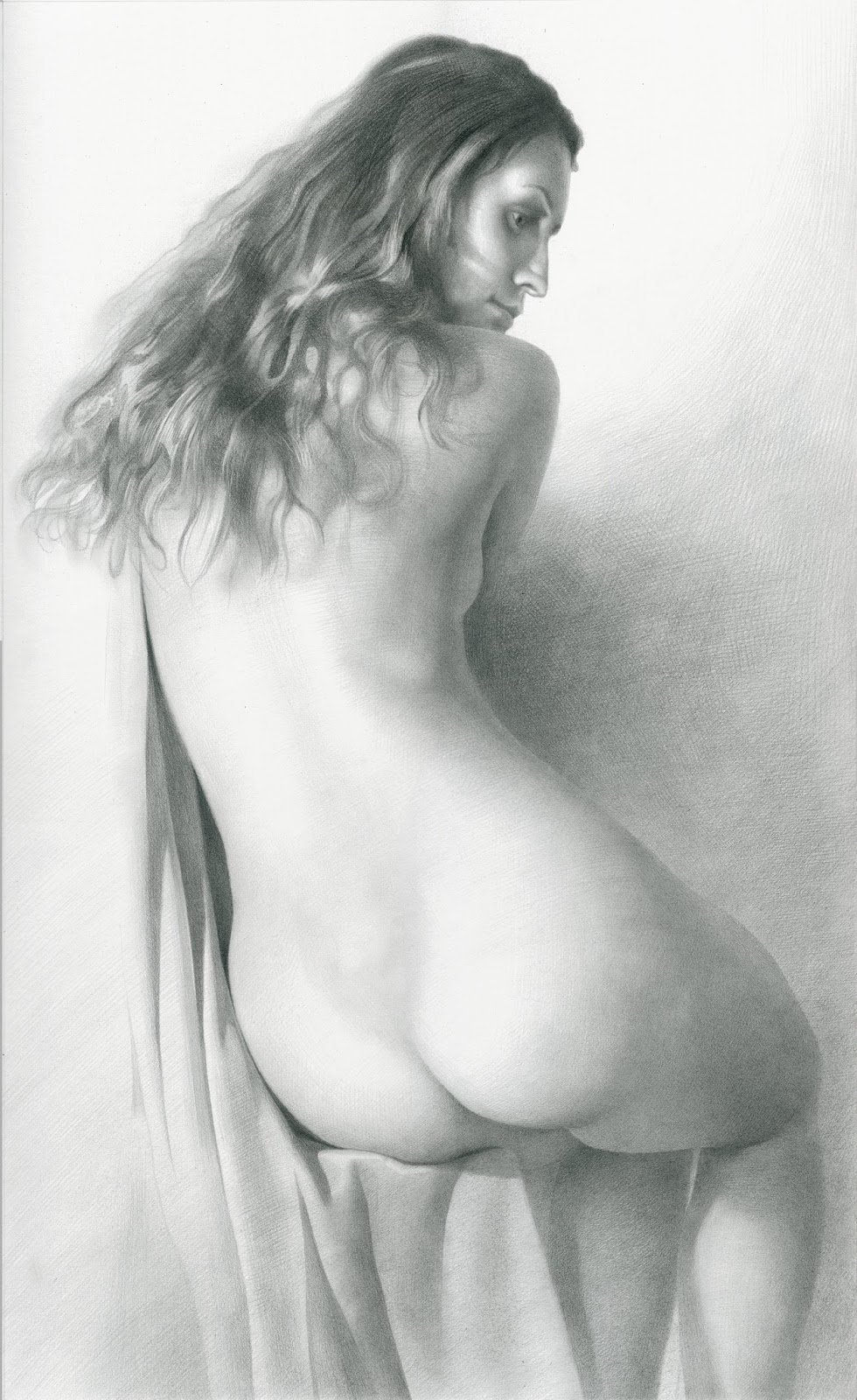 The drawings with a pencil are naked