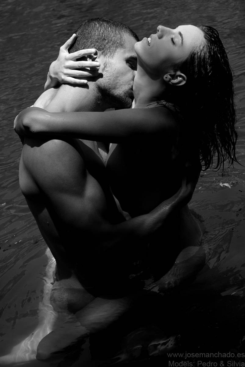 Man and woman in water