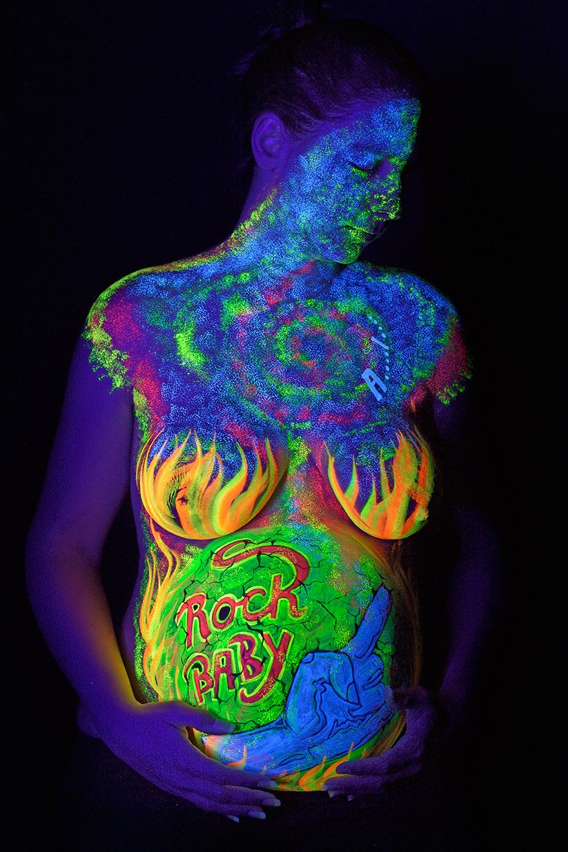 Body art women without underwear