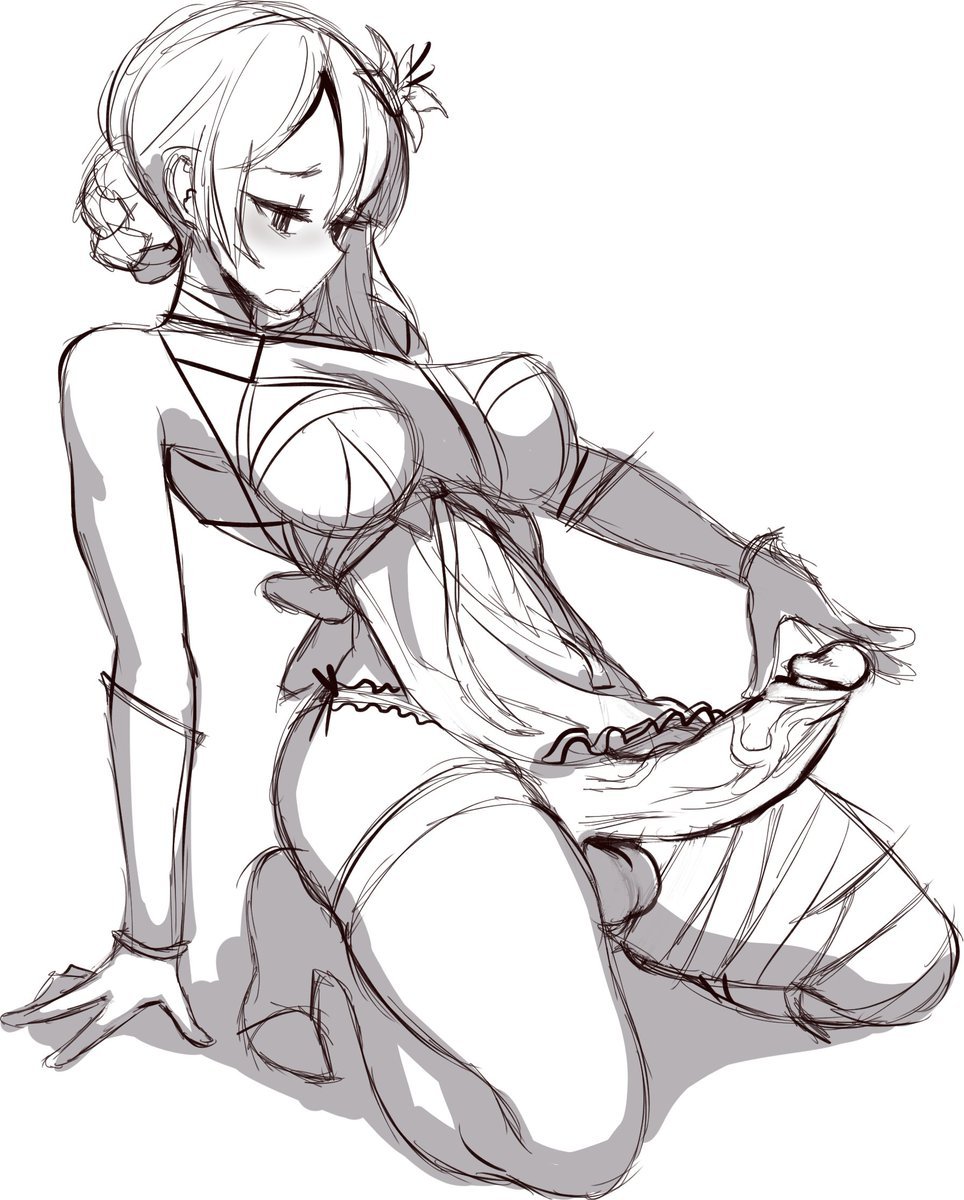 Kayne (nier) naked in a swimsuit