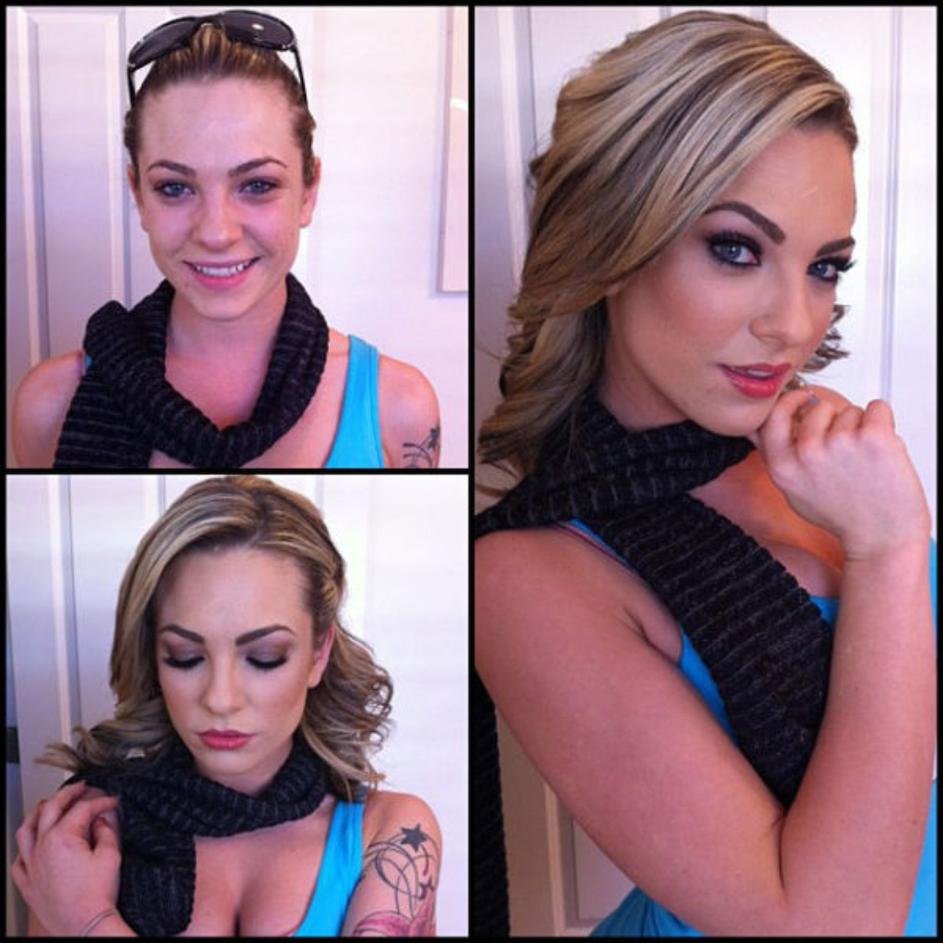 Actresses of adult films before and after makeup