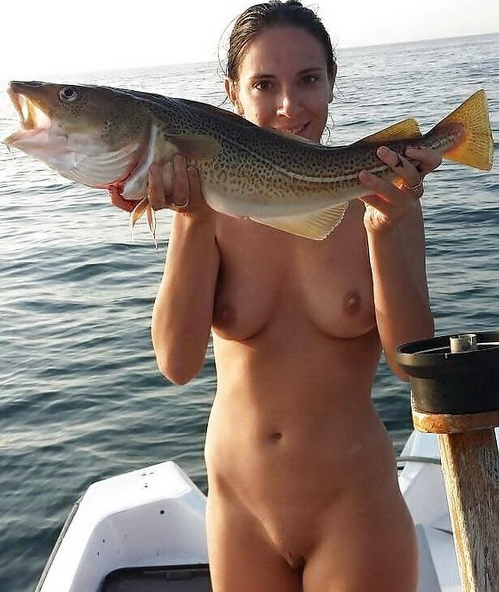 Girls fishing naked