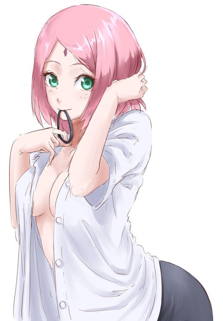 Chibi Naruto Sakura in a swimsuit