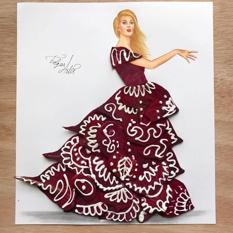 Cuttled dresses against the background of flowers
