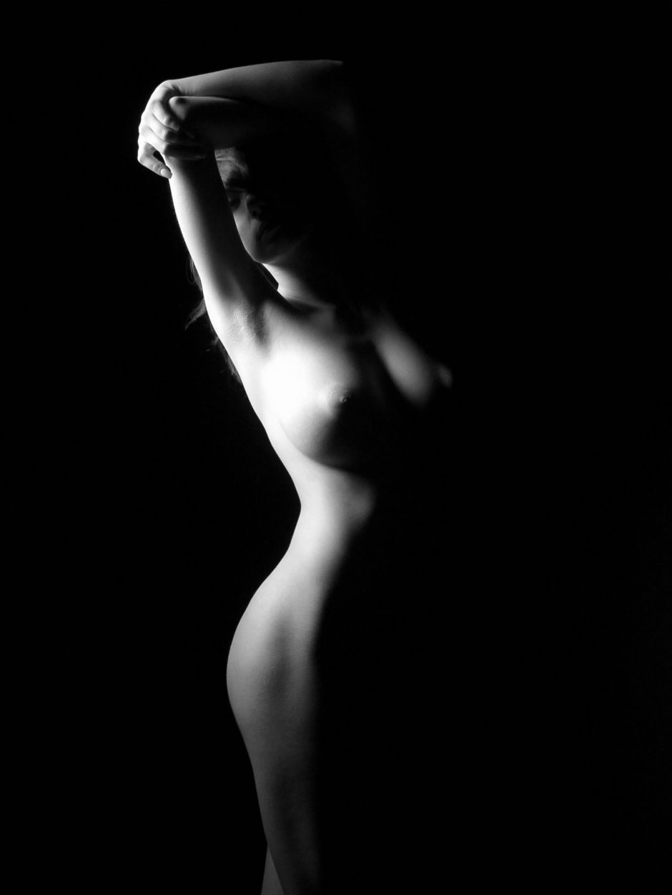 The girl sits erotic
