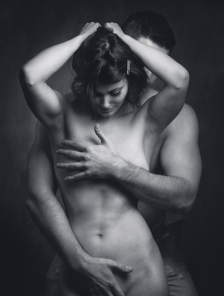 Black and White Nude Couple