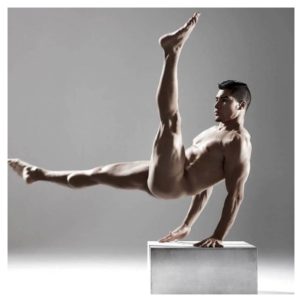 Naked man in full height