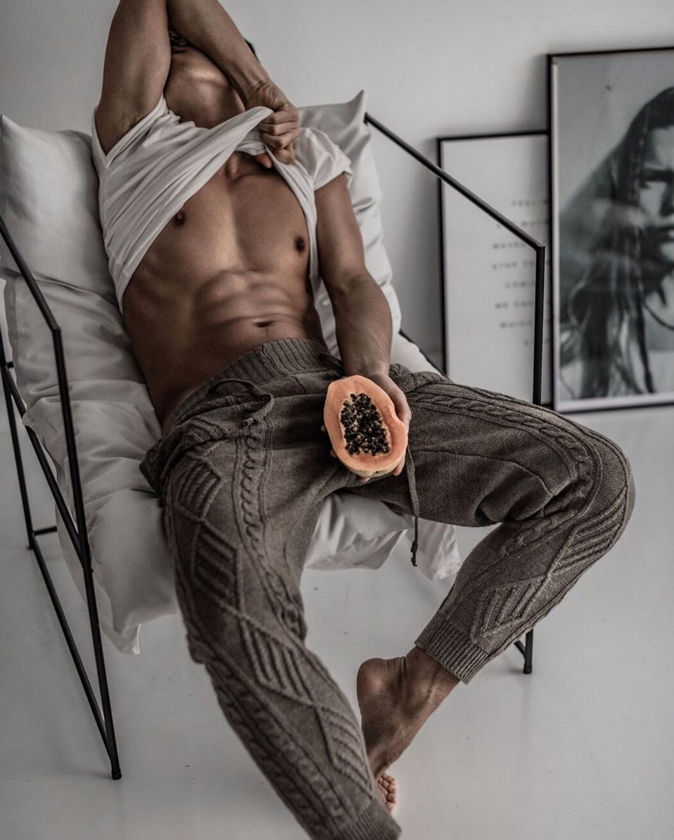 Half -naked handsome