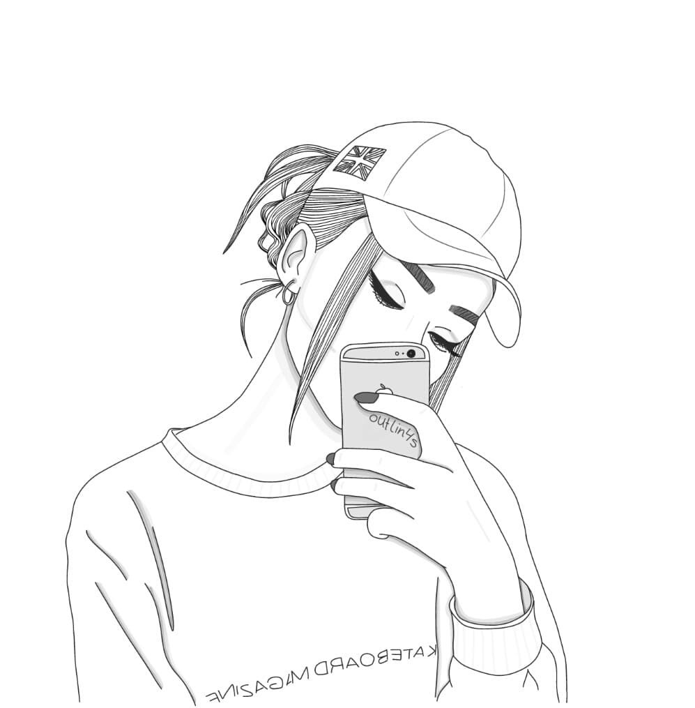 Girl in the cap drawing