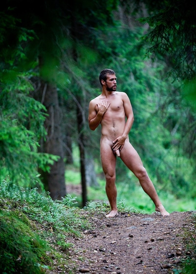 Guys pose in the nature of nude
