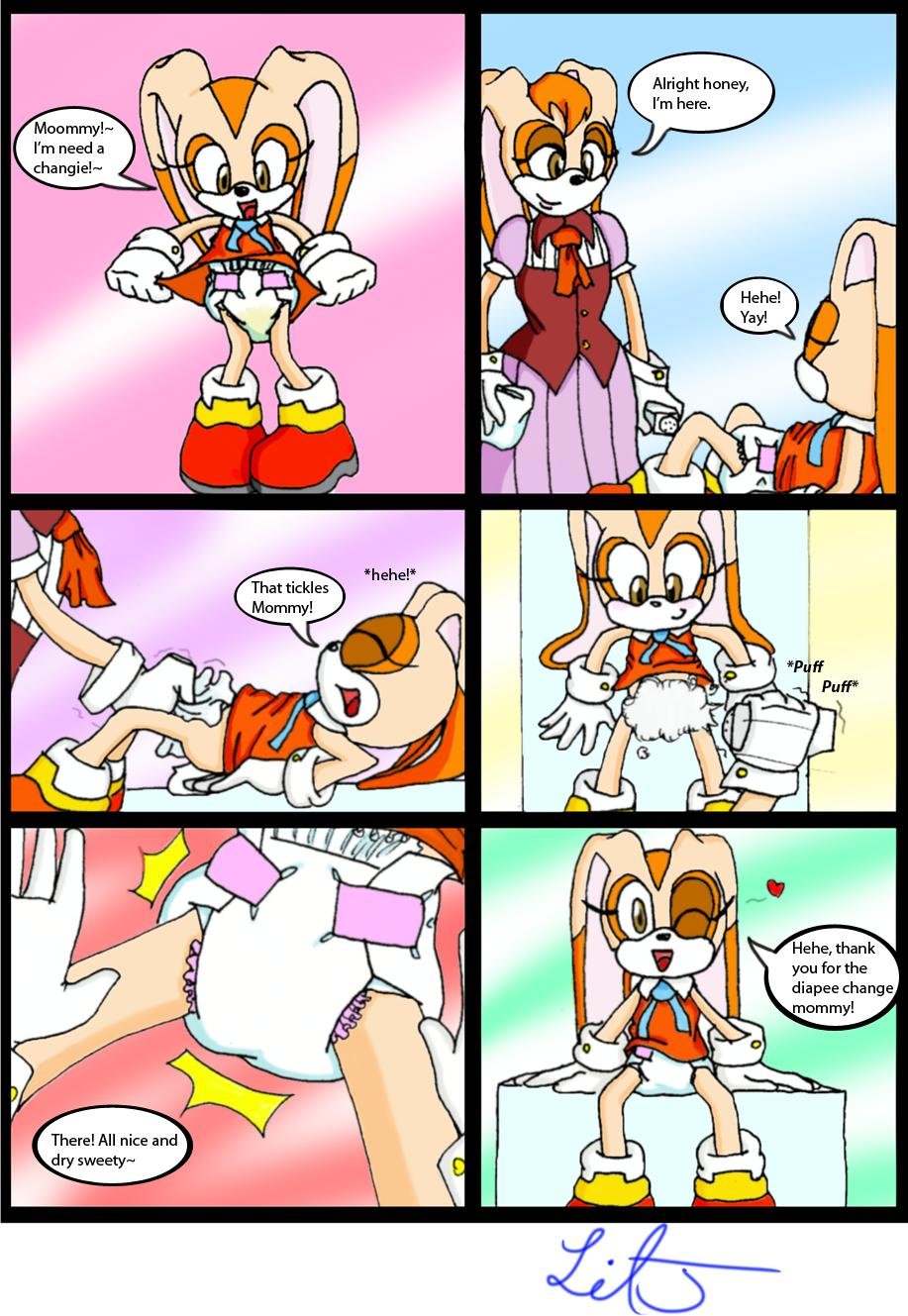 Cream The Rabbit Diaper