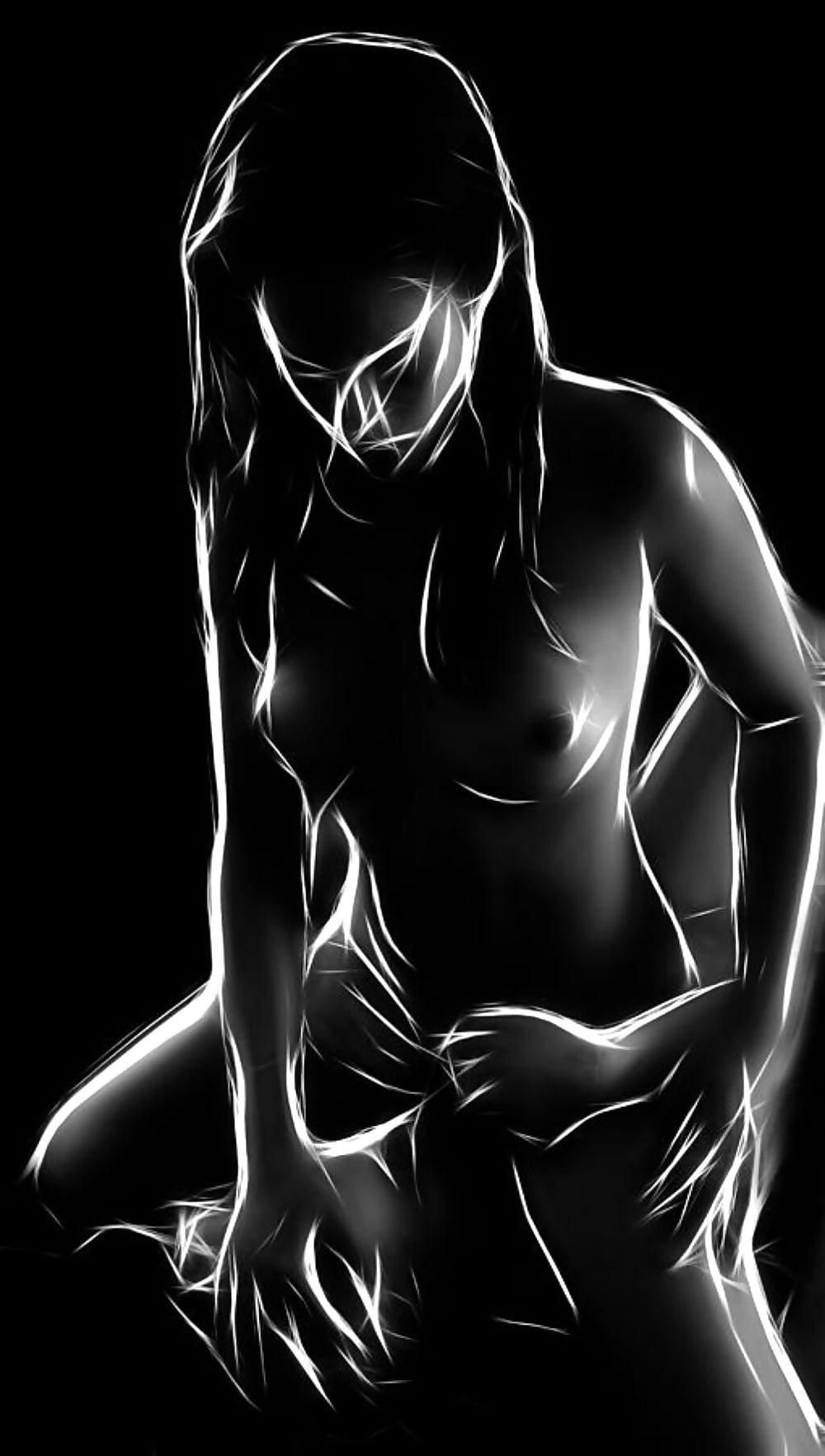 Erotic paintings blackly white