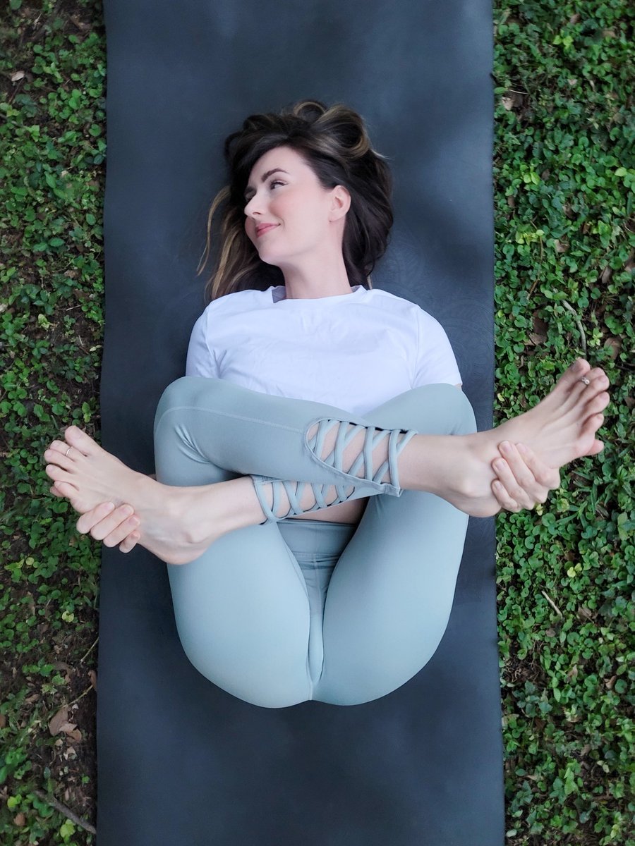 Yoga in a swimsuit