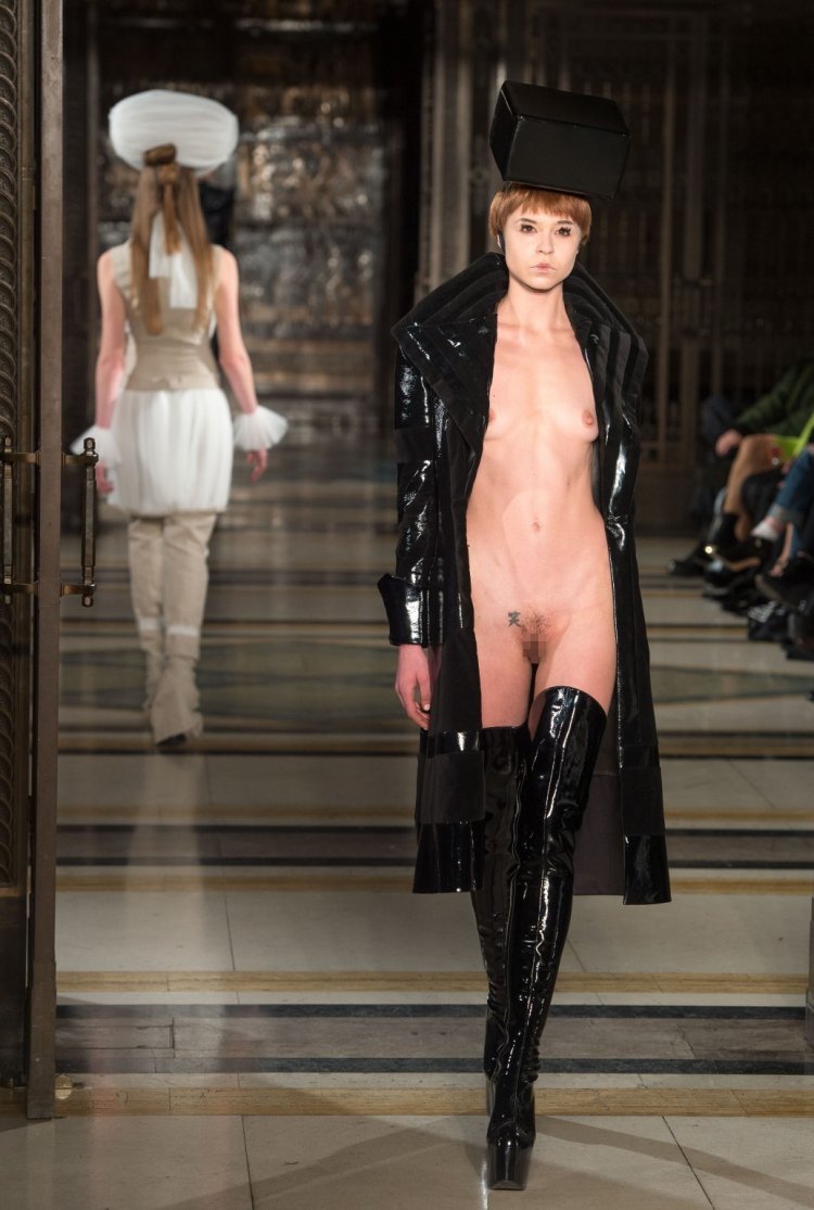 Close Up of Fashion Model's Pussy on Catwalk