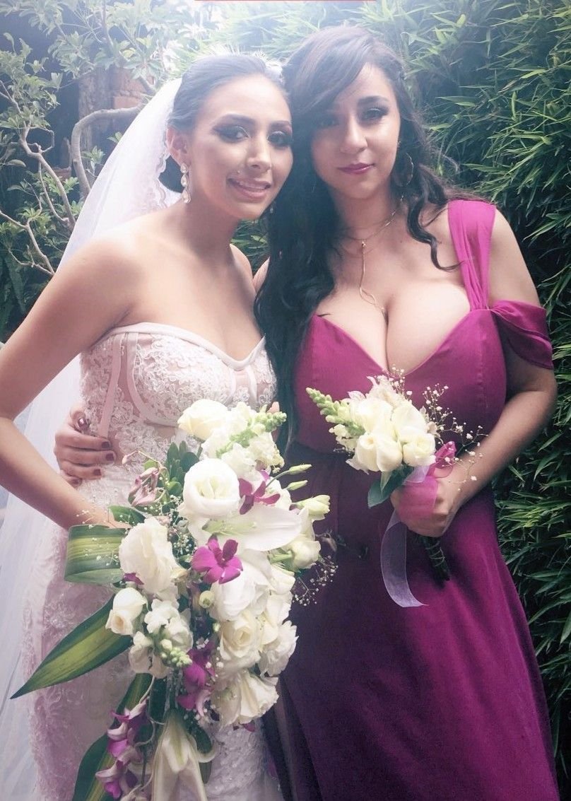 Busty in a wedding dress