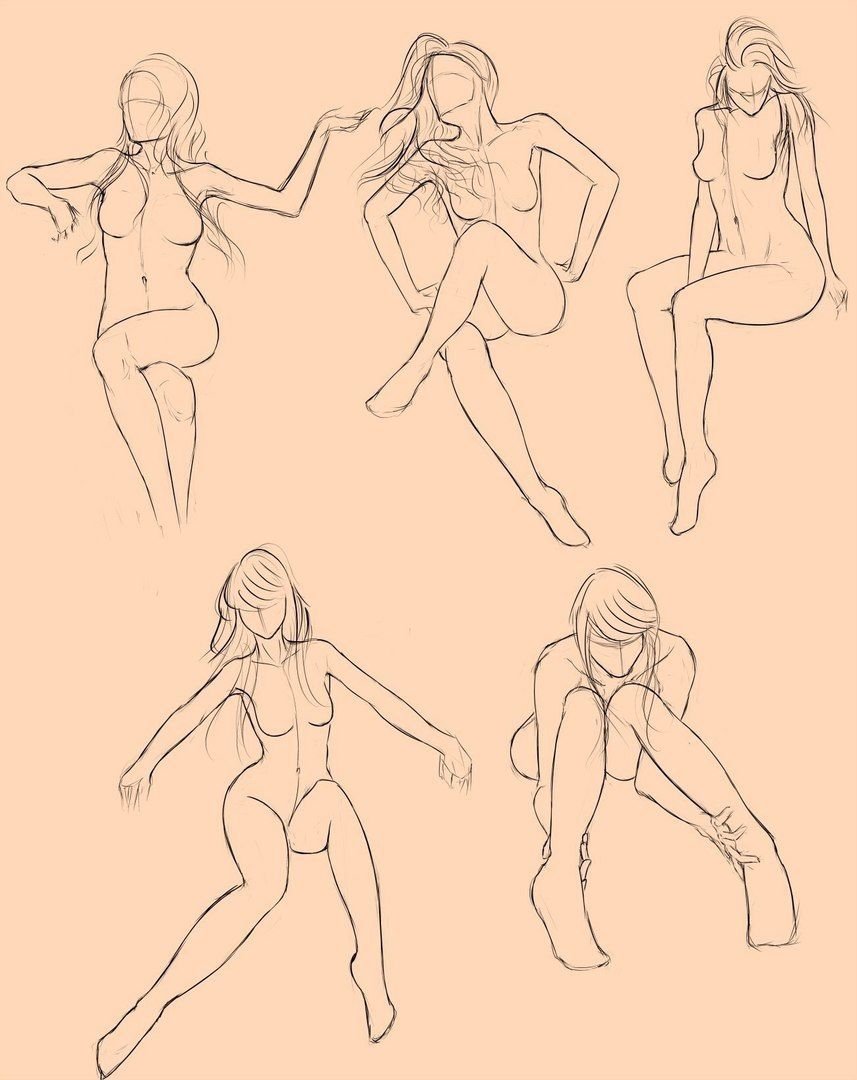 Anime poses of girls