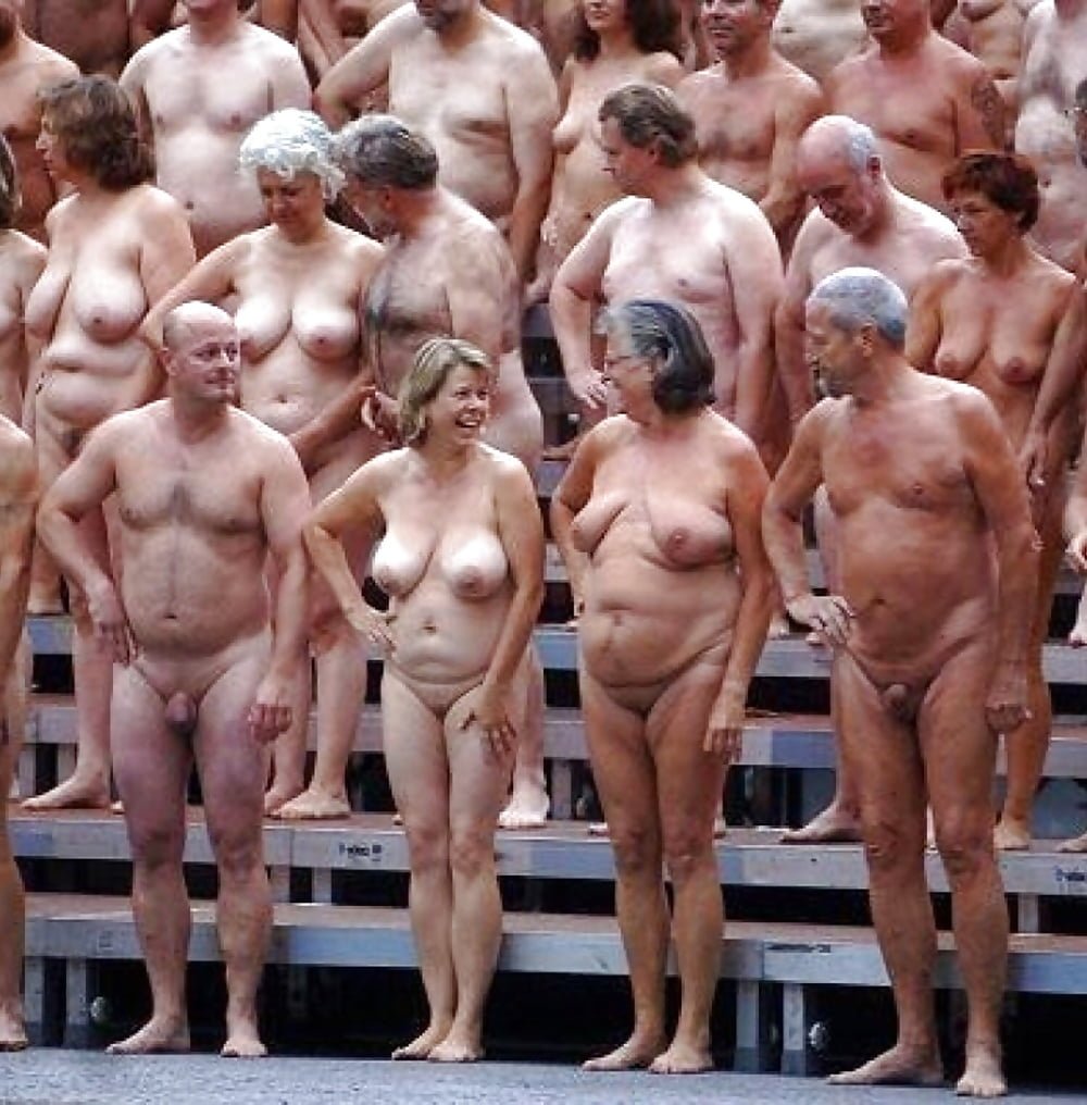 Naked elderly old women
