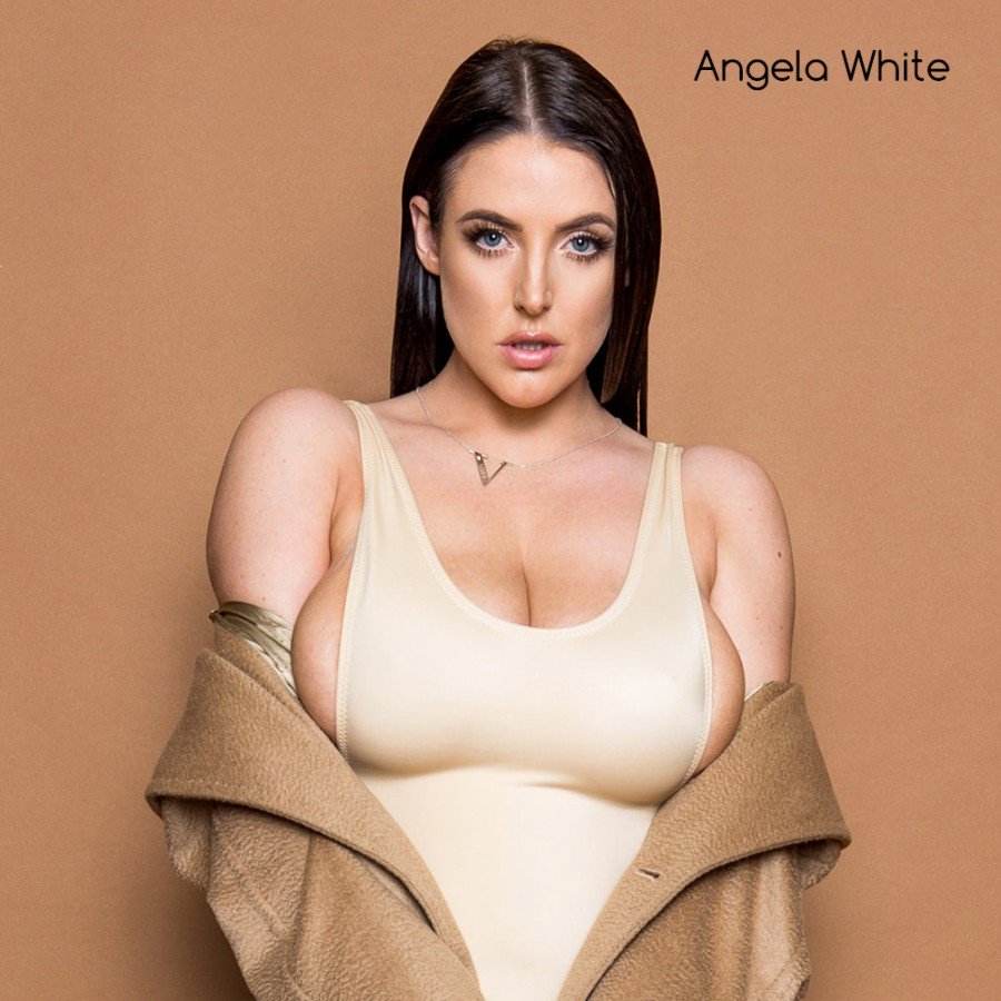 Angela White in a dress