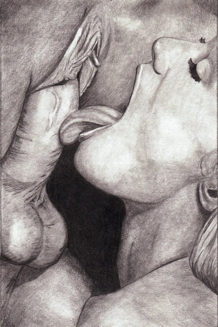 Lesbian drawings with a pencil