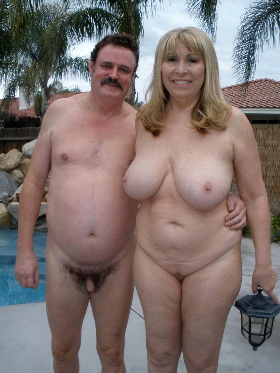 Old thick women on the beach