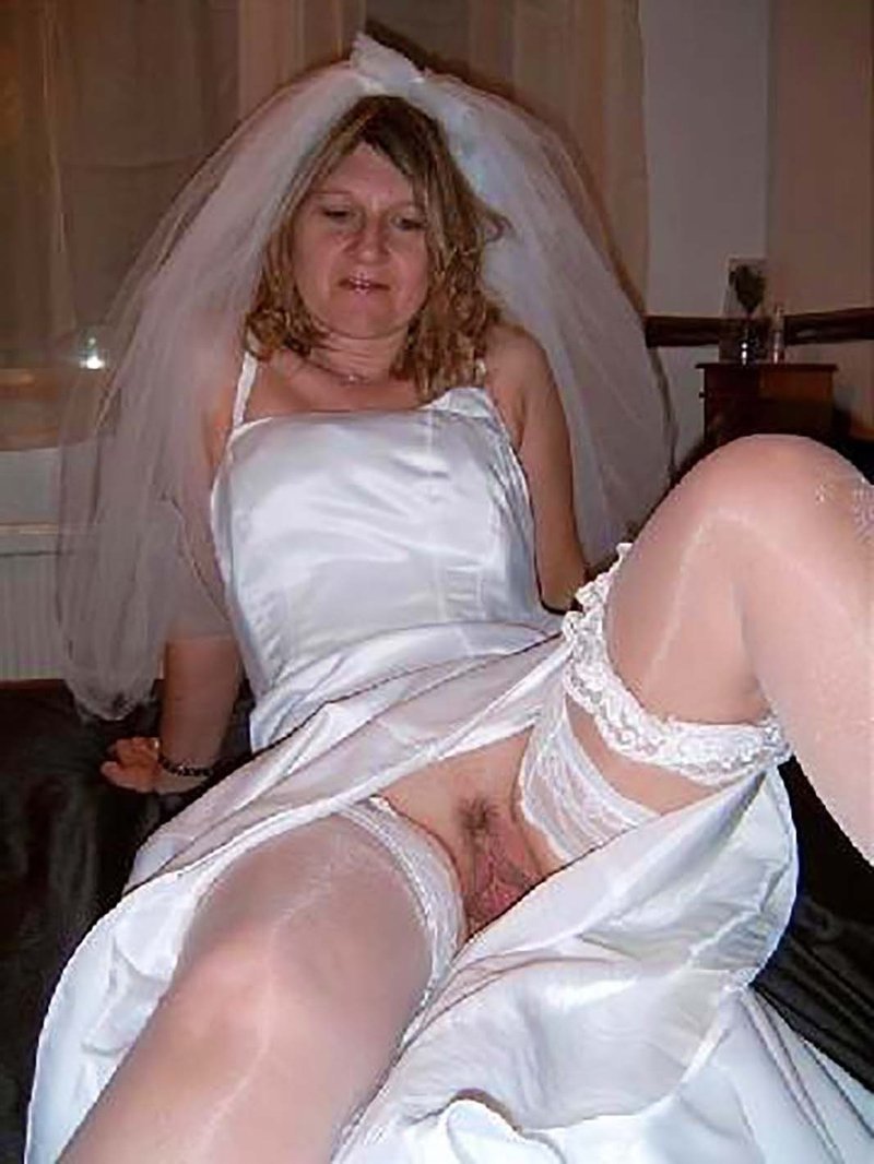 The bride has a dress