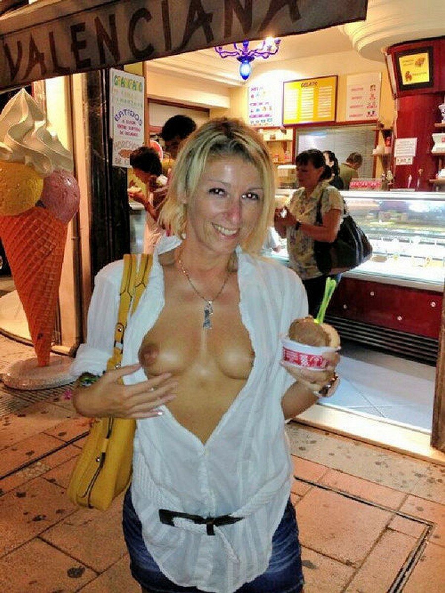 Milf Topless at work