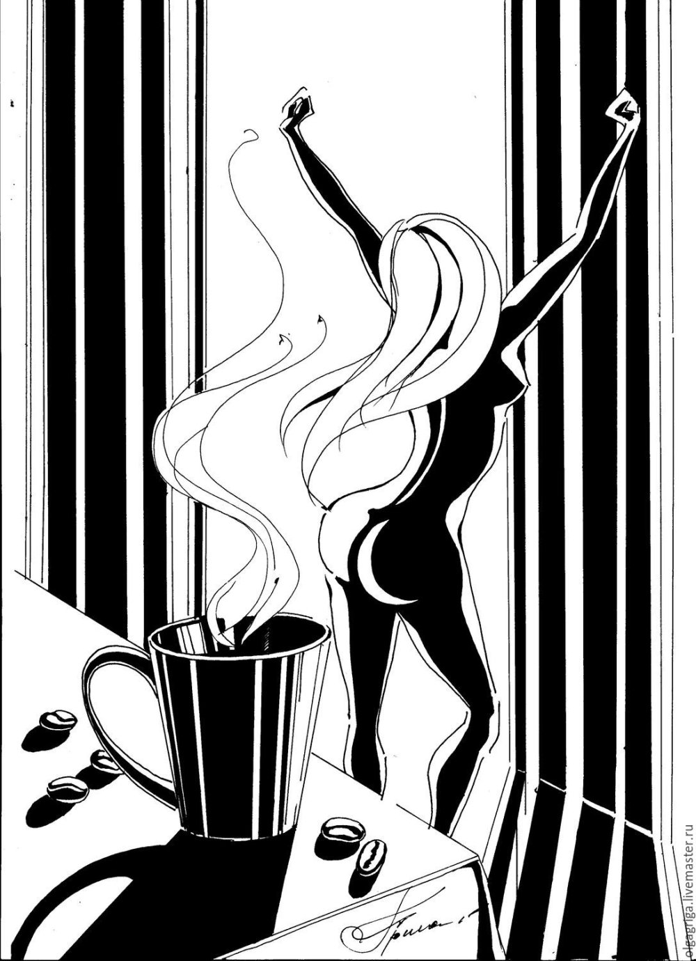 Black and white-style paintings