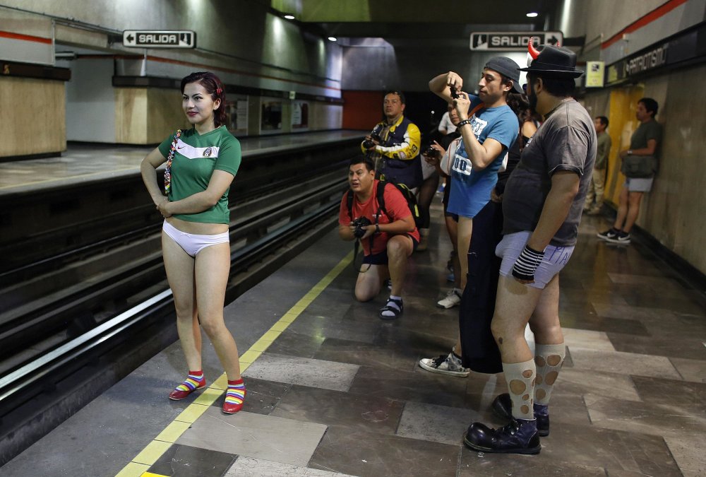 Short dress in the subway