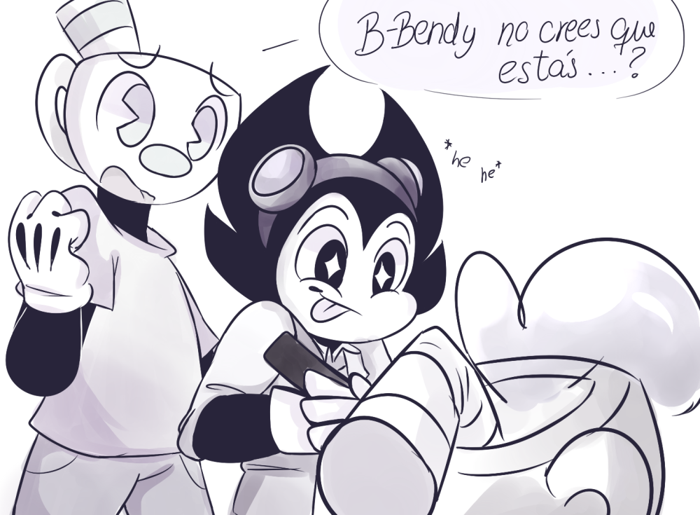 Kaphe and Bendy kiss comic