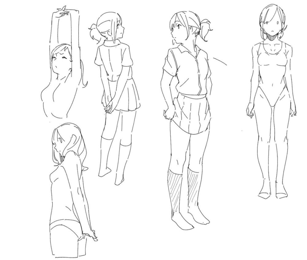 Various female poses for drawing
