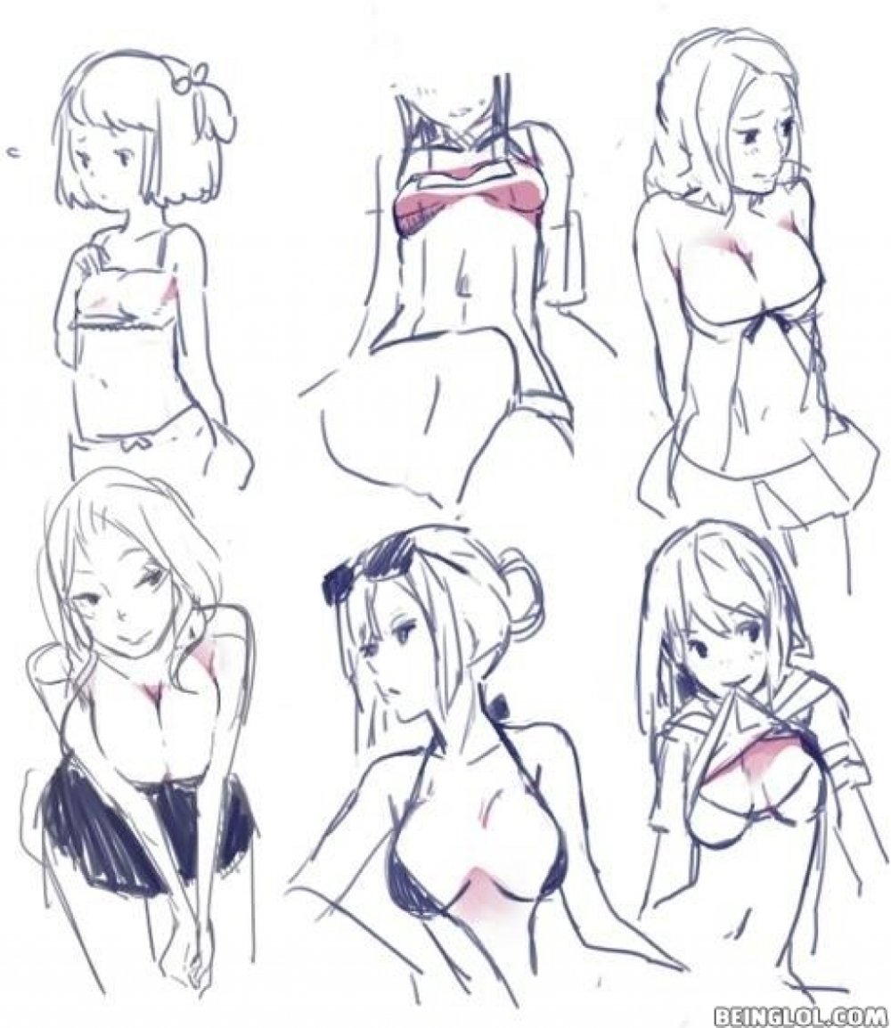 Erotic female pose for drawing