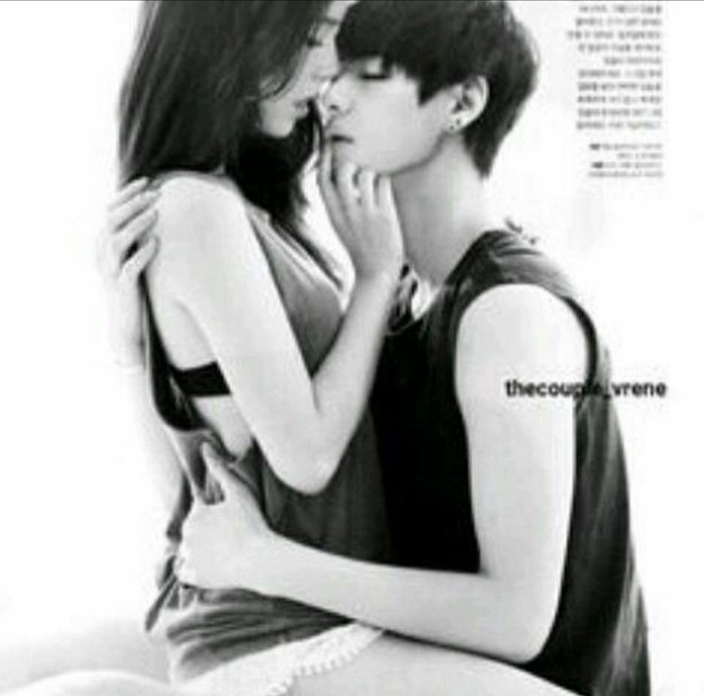 Taehen and Jenny Kiss