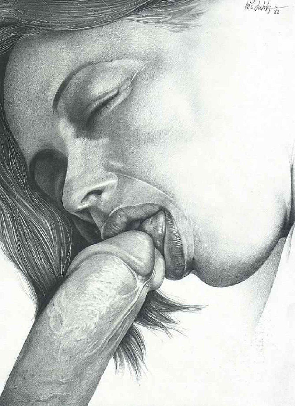Erotic drawings with a pencil
