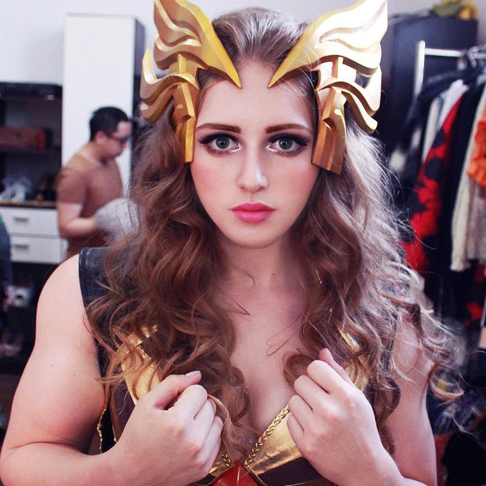 Julia vins in a swimsuit