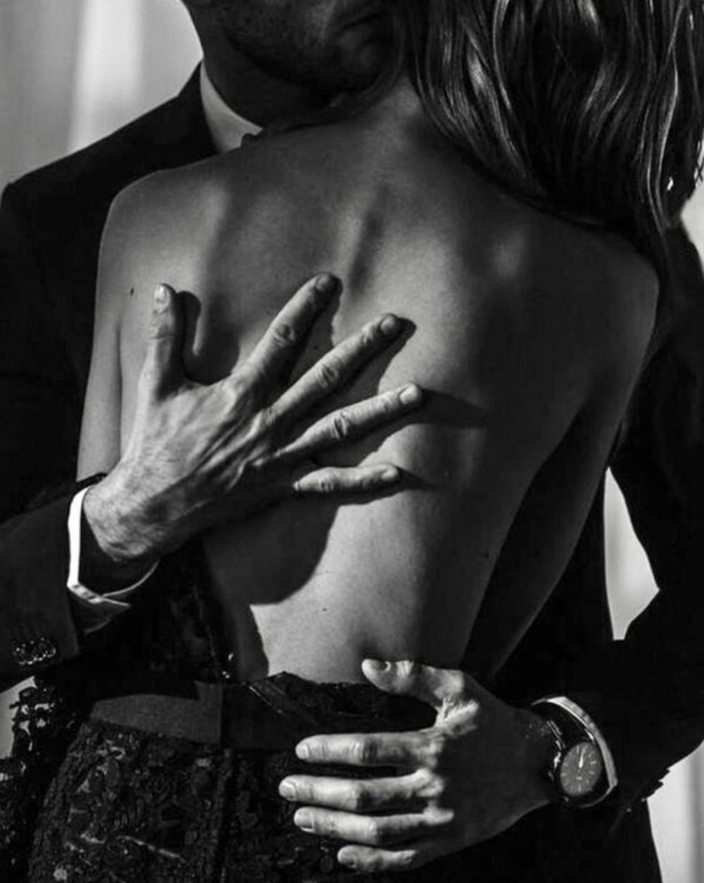 The proximity between the man and the woman