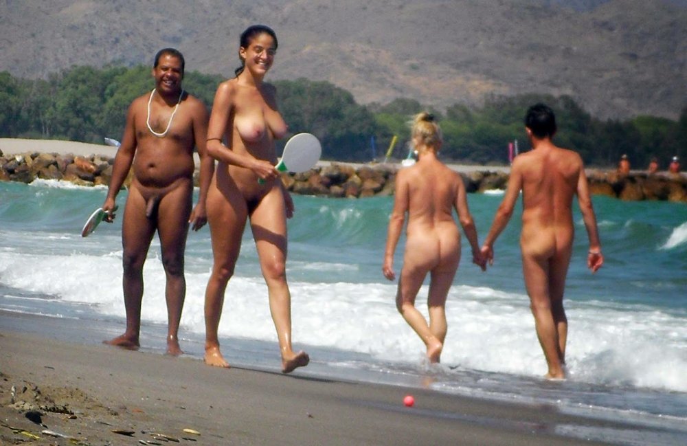 Beautiful naked black women on the beach