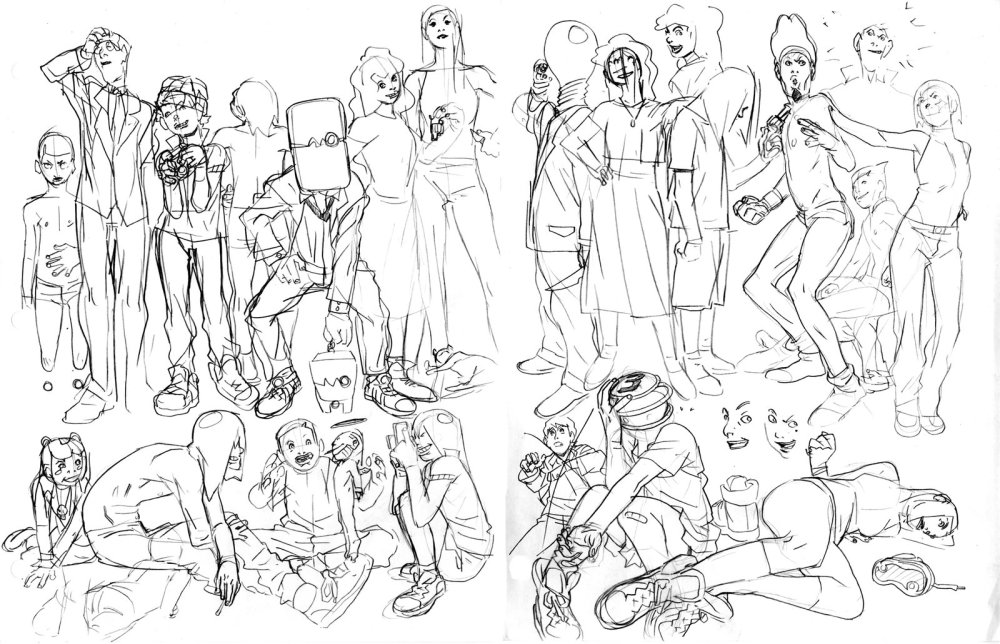 Pose for drawing kisses