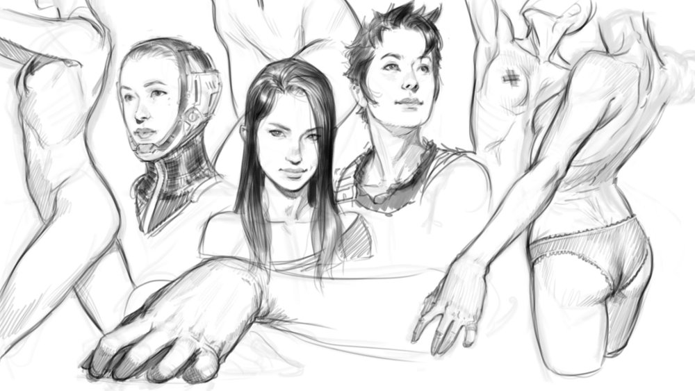 Pose for drawing girls