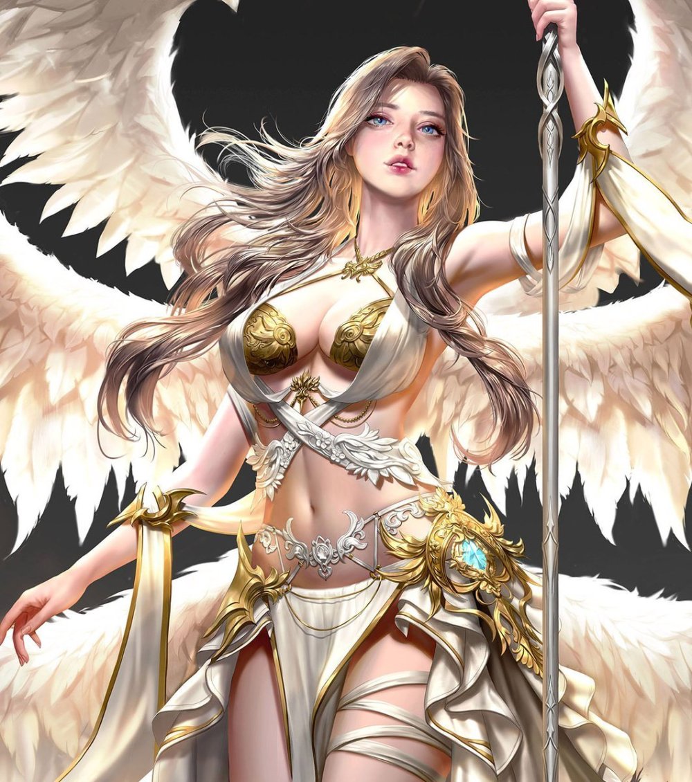 Anime warrior in armor