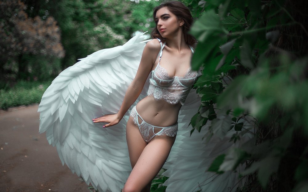The girl is an angel