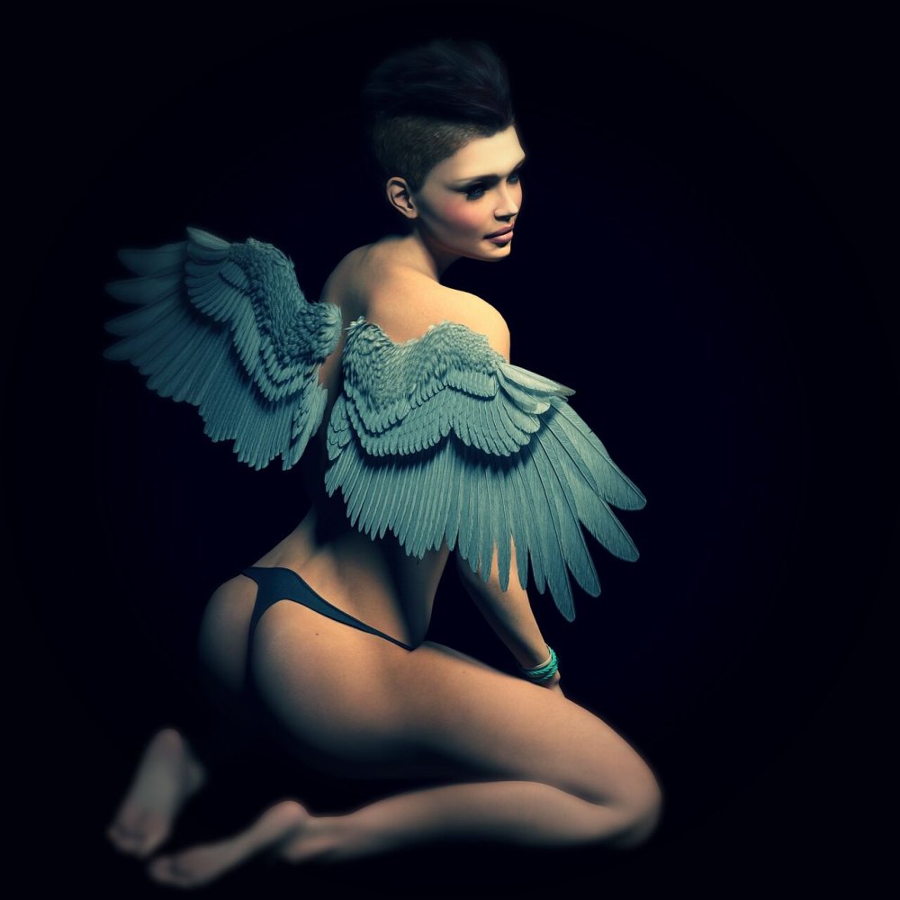 Mysticism girl with wings