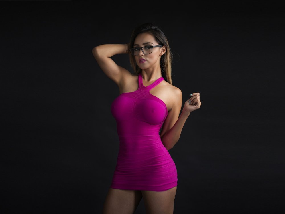 Denise Milani in the neckline