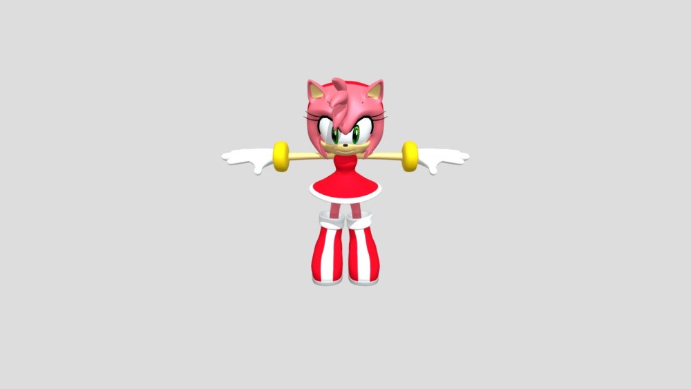 Amy Rose 3D Art