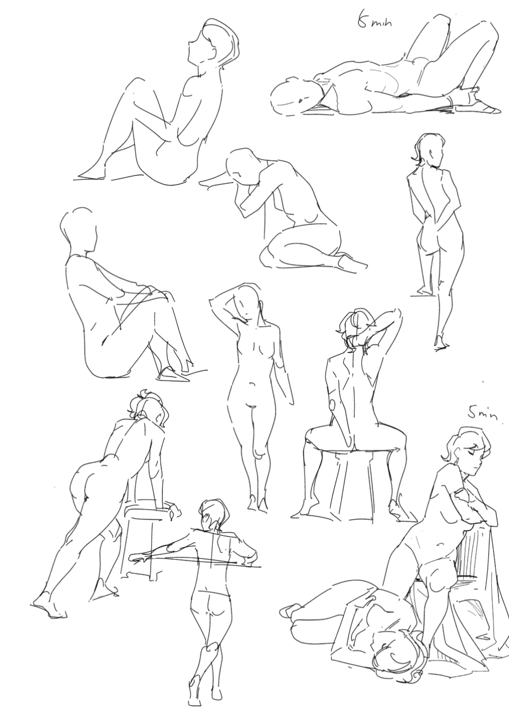 Erotic drawings with a pencil