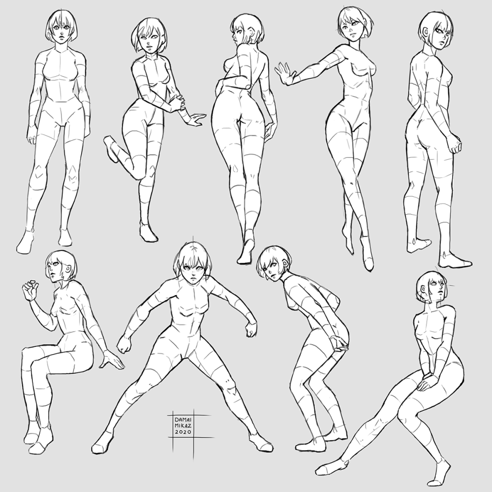 Standing pose for drawing
