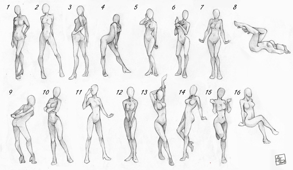 Thin people reference poses