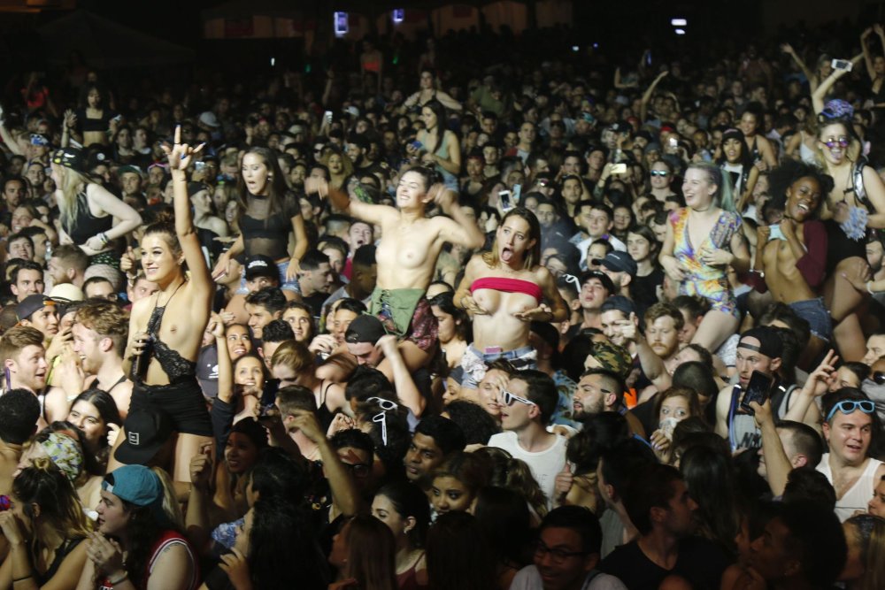Topless Girls at the Festival