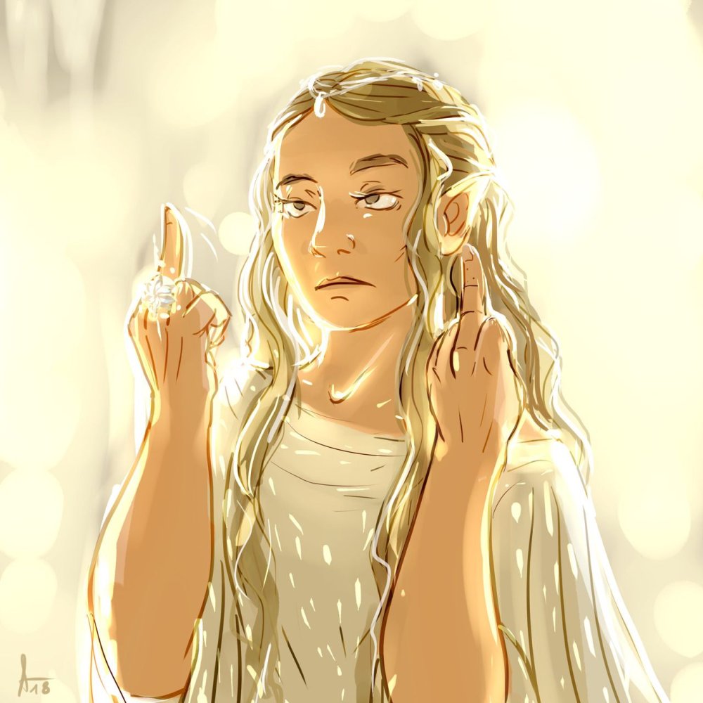 Lady Galadriel and Frodo