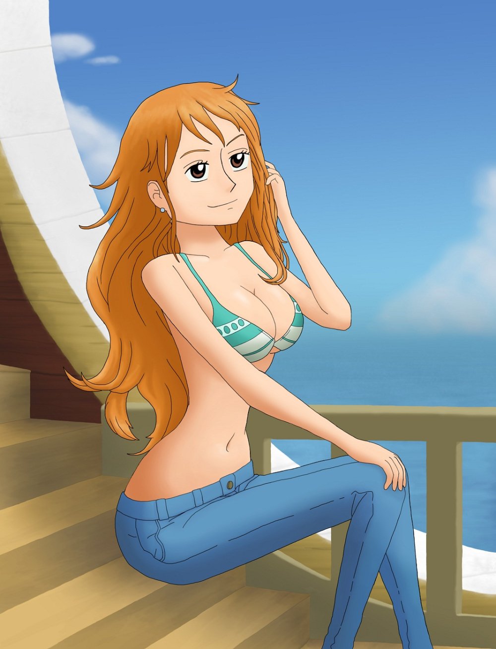 One piece nami breast